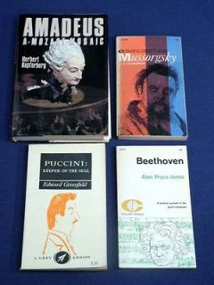   Beethoven Puccini Mussorgsky 4 Biography Books on Music Composers