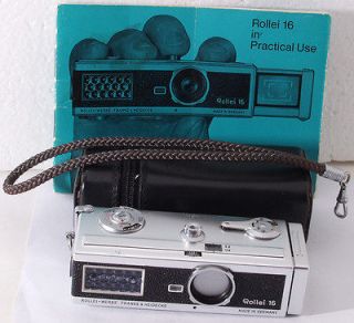 nice Rollei 16 subminiature camera with instruction manual, strap 