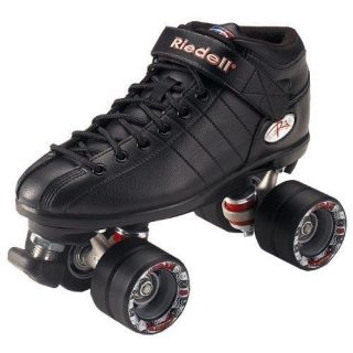 Riedell R3 Size 11 Black Quad Roller Skate Derby Speed