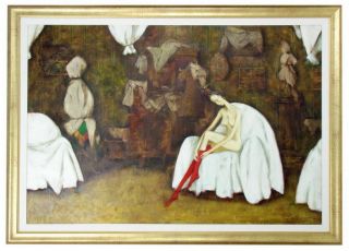 Roman Zaslonov Couvertures Blanches   Signed Oil Painting