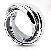 Stainless Steel Polished Triple Band Roll Ring Size 5 9