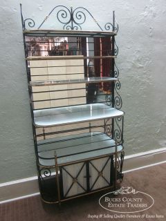 Exceptional Quality Iron & Brass Directoire Bakers Rack