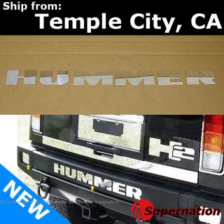 Hummer SUV VIP H2 Rear Lower bumper Stainless Chrome Insert Letter Kit 