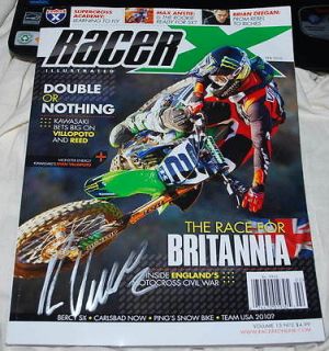 RYAN VILLOPOTO Signed RACER X Magazine 2/10 SX Champ 2011 + 20012