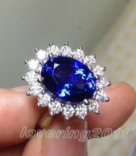   Brand Deluxe Women 5ct Sapphire 10KT white Gold Filled royal Ring