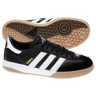 Adidas Samba Millenium Kids Indoor Soccer Shoe LEATHER Black White 