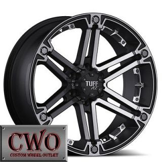 16 Black Tuff T 01 Wheels Rims 6x139.7 6 Lug Tundra Titan Chevy GMC 