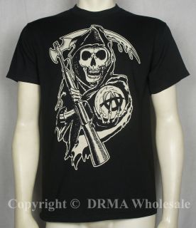 Authentic SONS OF ANARCHY Large Bold Reaper Logo T Shirt M L XL XXL 