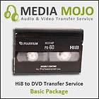 Hi 8 or Video8 Tape to DVD Transfer Service (Basic package)