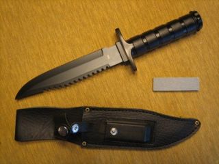 RAMBO HUNTING SURVIVAL KNIFE W SHARPNER MINI KIT SHARPNER STAINLESS 