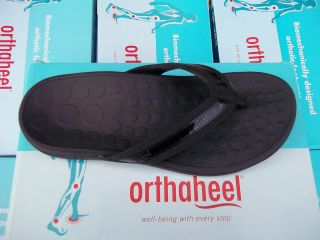 Ladies ORTHAHEEL Tide Black Flip Flop Sandals   FLOOR SAMPLES GREAT 