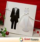   & Broom White Wedding Bridal Invitation Card & Envelop x 50 pcs