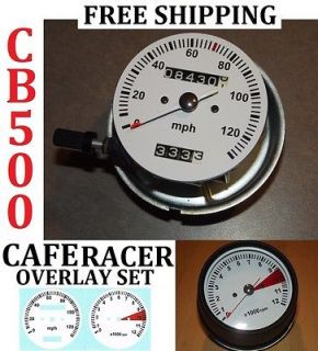   CB 500 Cafe Racer Gauge Face Decal Overlay Speedometer Tach Applique