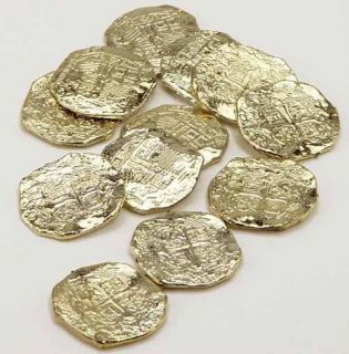 Gold Doubloons Plastic Pirate Treasure Pirate Cosrtume Coins 22330