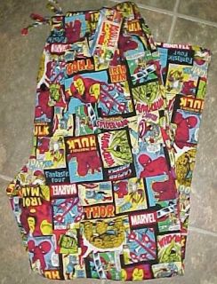 NEW Marvel Hero Comics Adult Pajama Pants w/Elastic Drawstring Waist