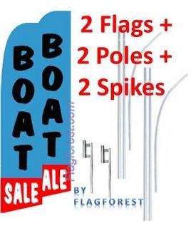 two) 15 BOAT SALE lbl/blk/red SWOOPER #1 FEATHER FLAGS KIT with 