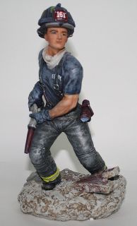 Commemorative 9/11 FDNY Firefighter Statue (w/ hose), 10 , NEW