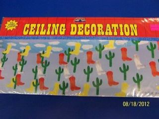 Western Cowboy Boots Cactus Birthday Theme Party Hanging Ceiling 