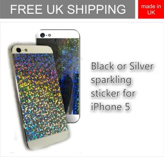 SPARKLING Silver or Galaxy Back Sticker Skin Cover for iPhone 5