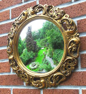   rococo convex antique regency mirror wooden carved gilt gesso shabby