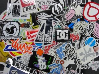 30 Skate Decal Stickers Lot   Volcom, OBEY, RVCA, KREW, DC, ZOO YORK 