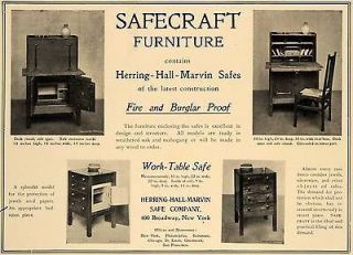 1905 Ad Safecraft Furniture Herring Hall M​arvin Safes   ORIGINAL 