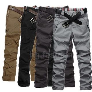   Straight Chino Pants Skinny Crop Jeans Trouser Plaid Decorative Edge
