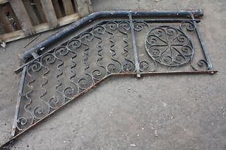 Antique wrought iron stair railings Victorian Eastlake front stoop 