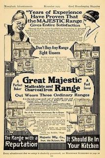   Ad Majestic Mfg Co Charcoal Iron Range Stove   ORIGINAL ADVERTISING