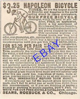 1904  ROEBUCK & CO NAPOLEON BICYCLE TIRES AD