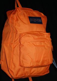 NWT JANSPORT Orange Team SuperBreak Canvas Backpack BookBag $48 FREE 