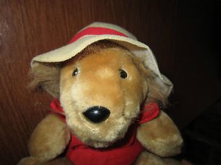 Vintage 1987 Dakin Fun Farm 8 Stuffed Safari Lion Plush Toy Hat Red 