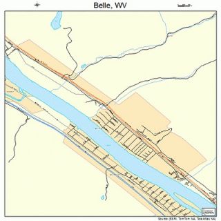 Belle West Virginia STREET & ROAD MAP WV atlas poster p