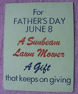 Vintage 1950s Deco Sunbeam Lawn Mower Fathers Day Crescent Store 