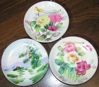 Hand Painted 4 Decorative Plates Made In Japan Ucagco Flowers 
