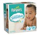Pampers Swaddlers Sensitive Baby Diapers Size 2 * 12   18 lbs * 168 