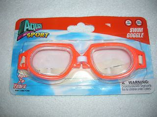 NEW ORANGE Aqua Sport Swim Swimming Goggles Adjustable Strap age +7 