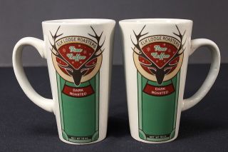   Roaster Tall Coffee Mug Taper Design Lg Handle Set Of 2 Matching Cups