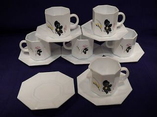 ARCOPAL ARCOROC FRANCE ANAIS OCTIME 5 CUPS + SAUCERS + 2 SAUCERS 