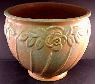 Burley Winters McCoy Large Jardiniere w/Roses Brown Green EXCELLENT