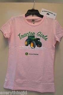Ladies John Deere Tractor Girls Love to Drive T Shirt   2300 5127