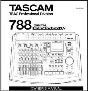 TASCAM 788 DIGITAL PORTASTUDIO OWNERS MANUAL PRINTED