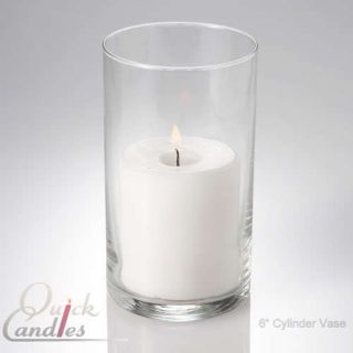 Glass Cylinder Pillar Candle Vase 6 Inch Centerpieces