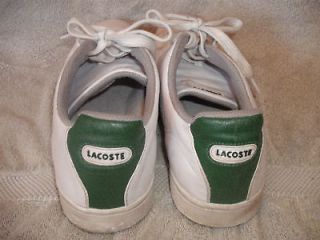   PREPPY Leather LACOSTE Alligator green & white Tennis Shoes 11.5 RETRO