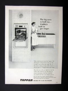 Tappan Built in Gas Range stove oven kitchen 1955 print Ad 
