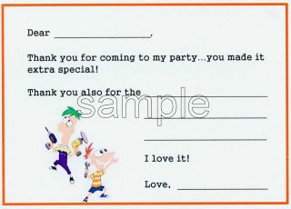10   Disneys PHINEAS & FERB Fill in THANK YOU Cards