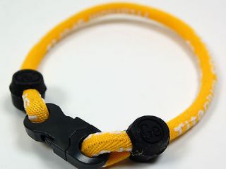 NEW! 7 Yellow Titanium Dual Sport Balance Loop Bracelet Wristband 