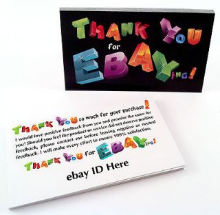 500 Custom Thank You Business Cards for the  Seller Thank you for 
