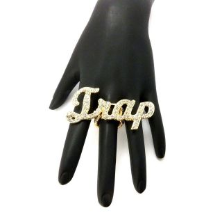 NICKI MINAJ TRAP ICED OUT ADJUSTABLE STRETCH FINGER RING BEEZ IN THE 