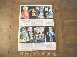 1968 TINY TEARS & Mattel BABY SMILE N FROWN Doll Catalog AD